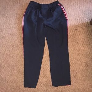 Pull and Bear Cropped Red and White Striped Pants